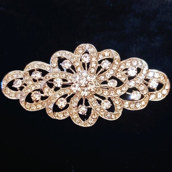 4" Long Rhinestone Brooch - Picture 1 of 4